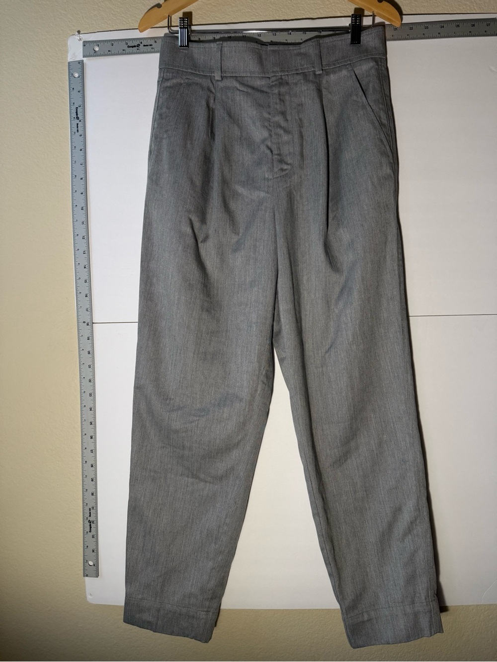 Everlane Heather Gray Tapered Pleated Pants Size 4 NWT